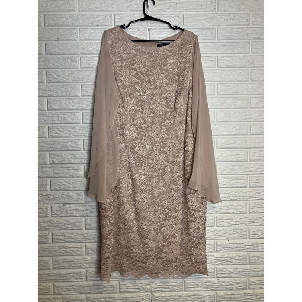 Jessica Howard light pink silver special occasion dress women's size 18W wedding